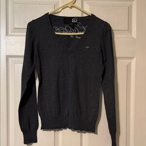 Fox Women's Charcoal V-Neck Sweater